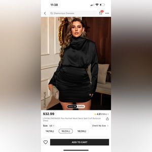 SHEIN Ruched Mock Neck Bodycon Dress